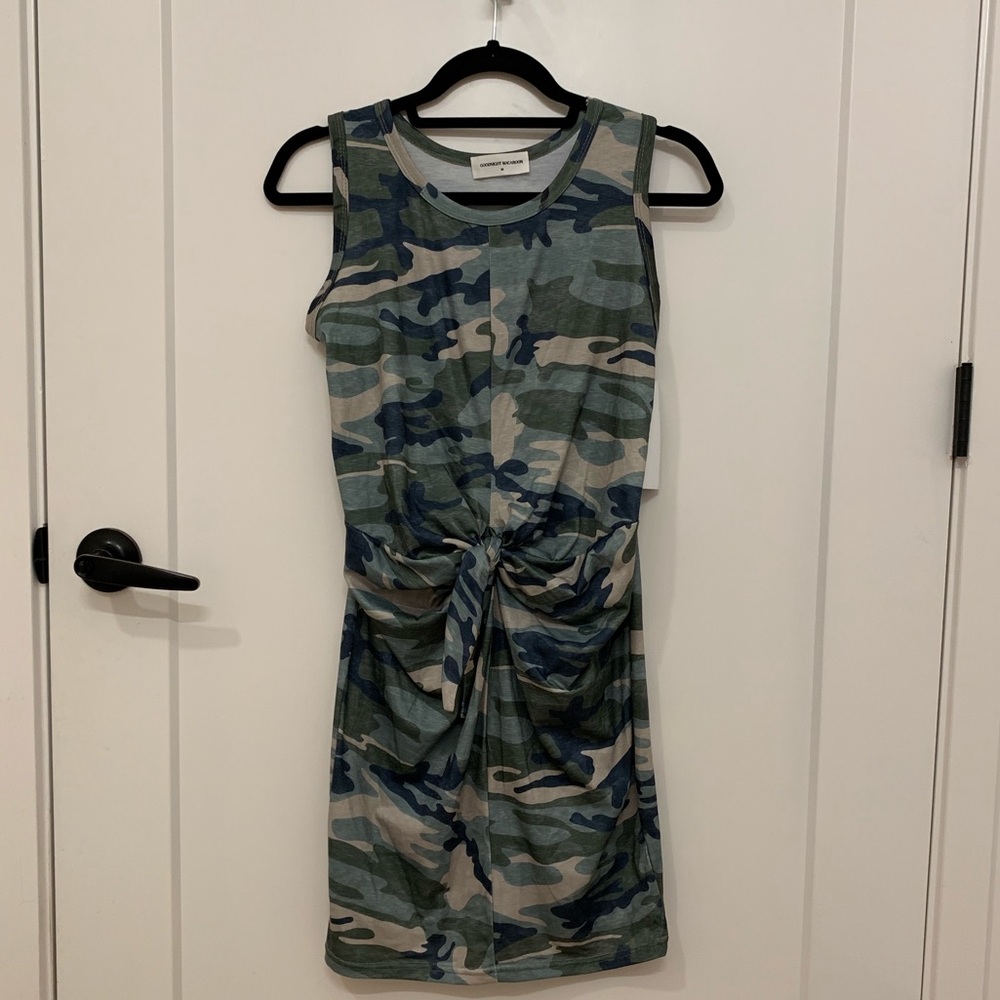 Goodnight Macaroon Camo Front Tie Tank Dress